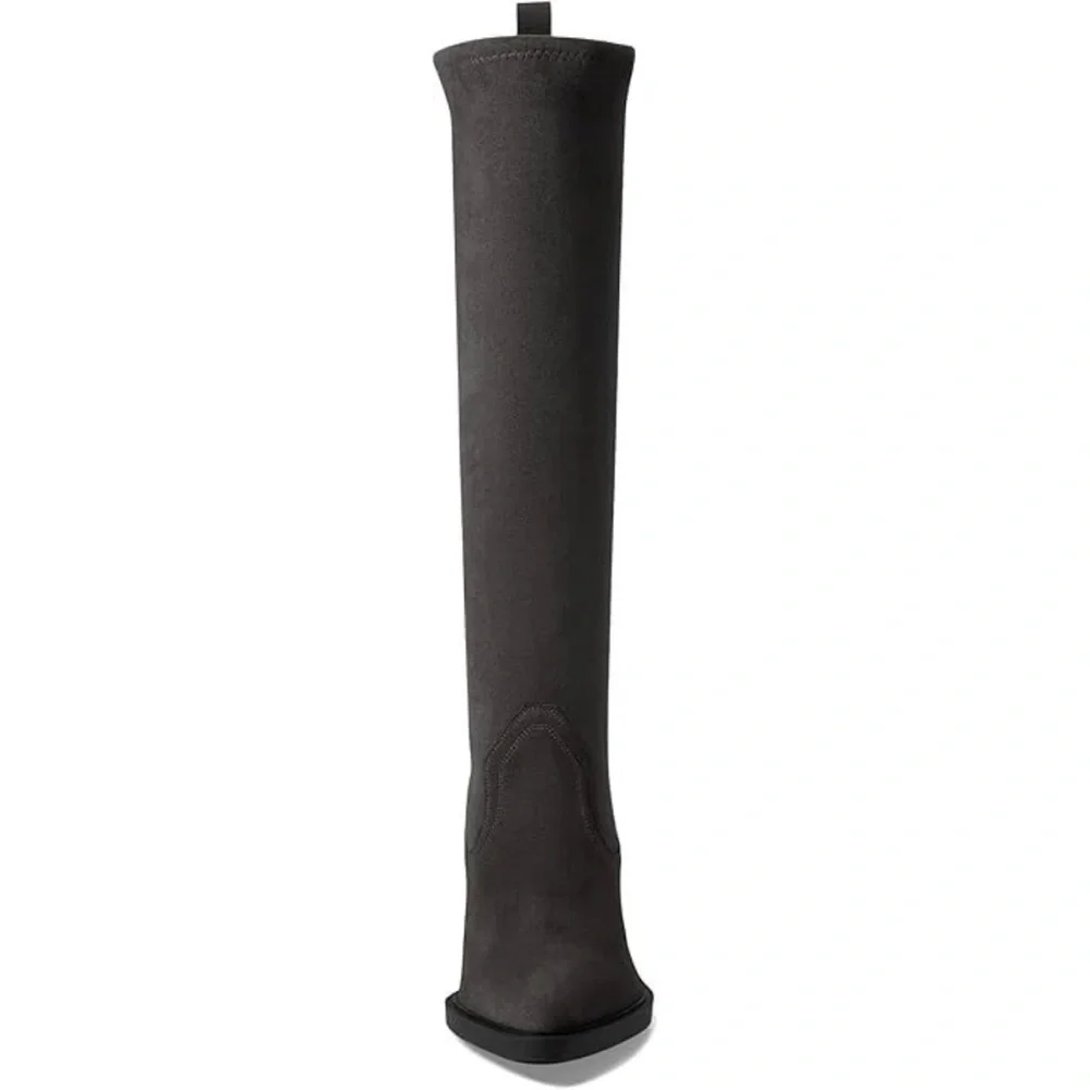 $598 La Canadienne Paton Western Boot Waterproof Suede Knee High Grey Heel 35.5 - Picture 2 of 16
